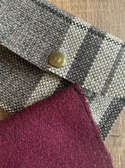 Bethanie Handmade Reclaimed Fabric Coin Purse Plaid Pattern