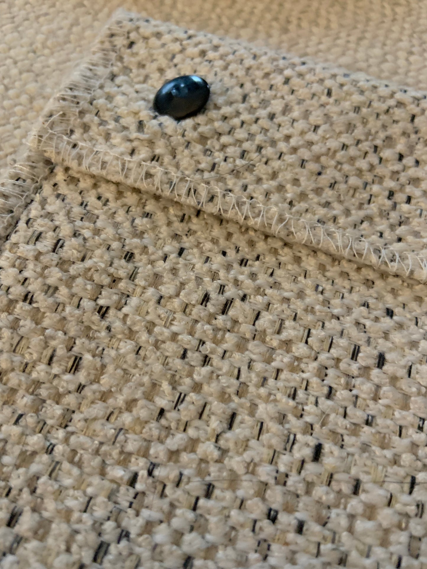 Kellie Handmade Reclaimed Fabric Coin Purse Off White Colour