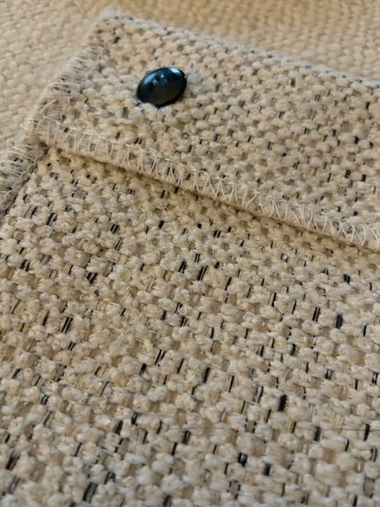 Kellie Handmade Reclaimed Fabric Coin Purse Off White Colour