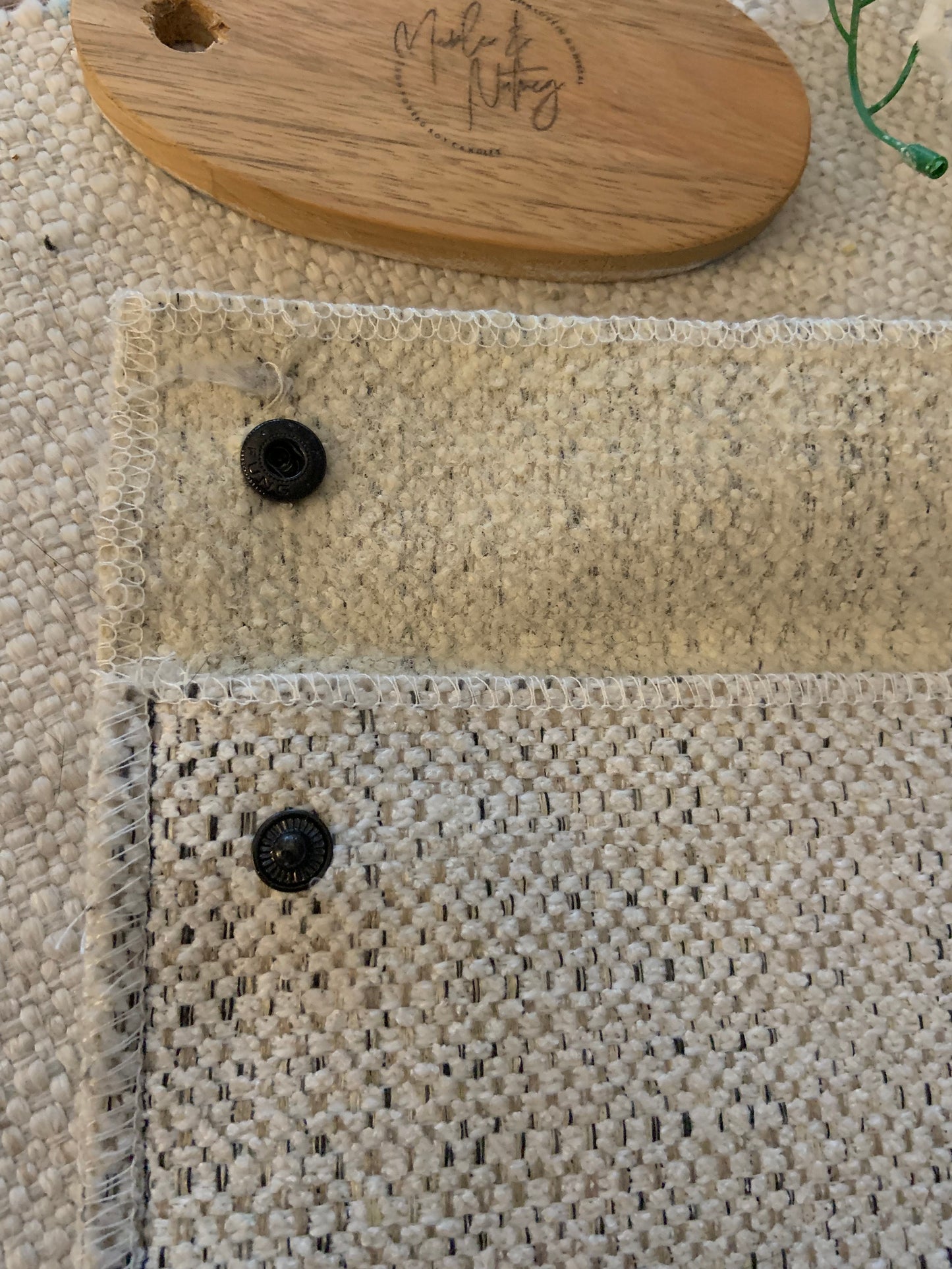 Kellie Handmade Reclaimed Fabric Coin Purse Off White Colour