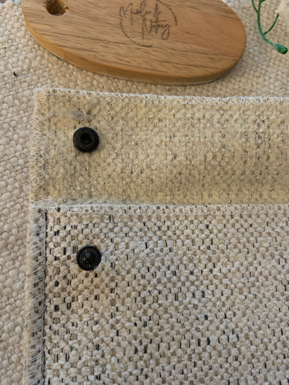 Kellie Handmade Reclaimed Fabric Coin Purse Off White Colour