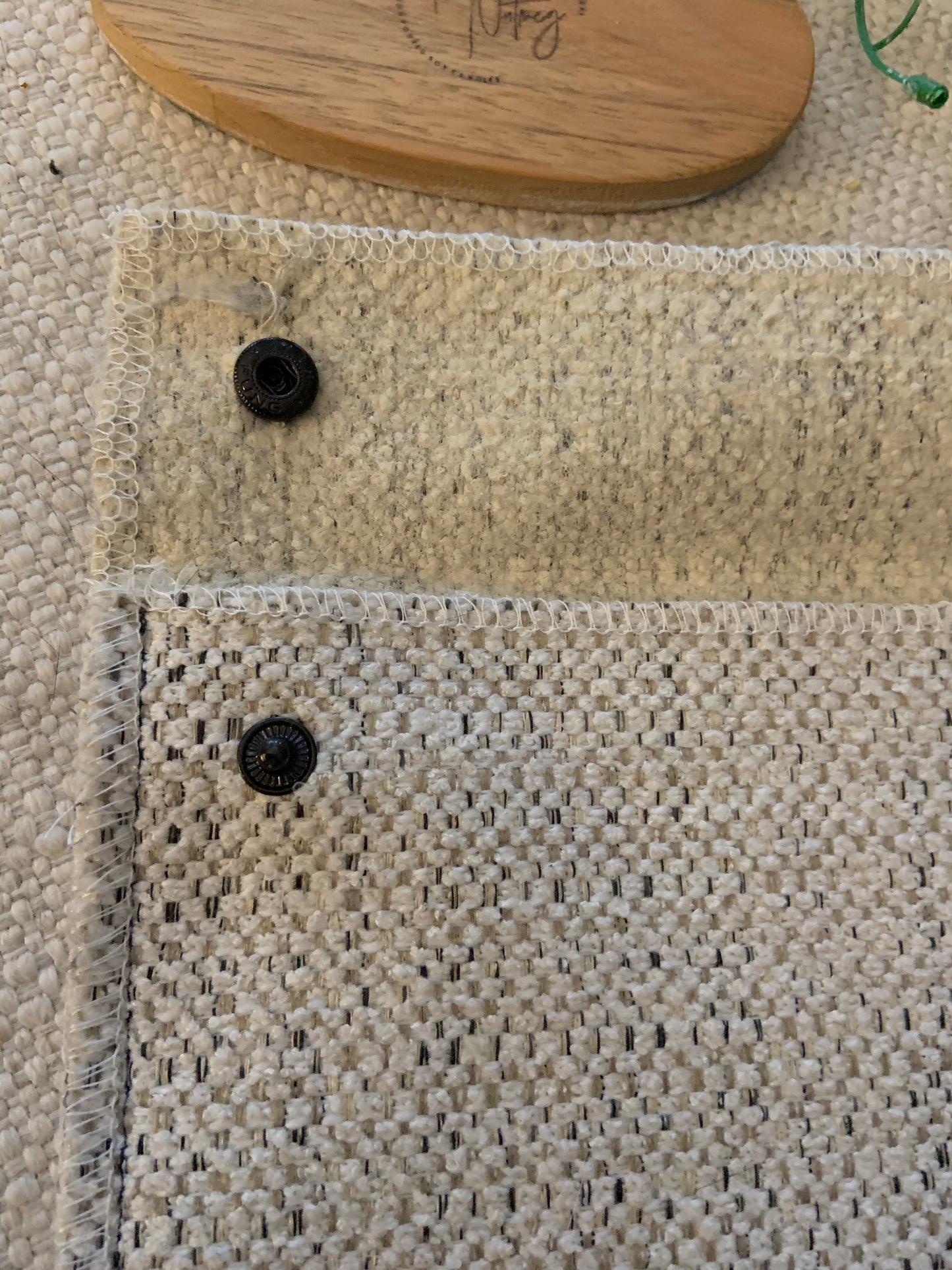 Kellie Handmade Reclaimed Fabric Coin Purse Off White Colour