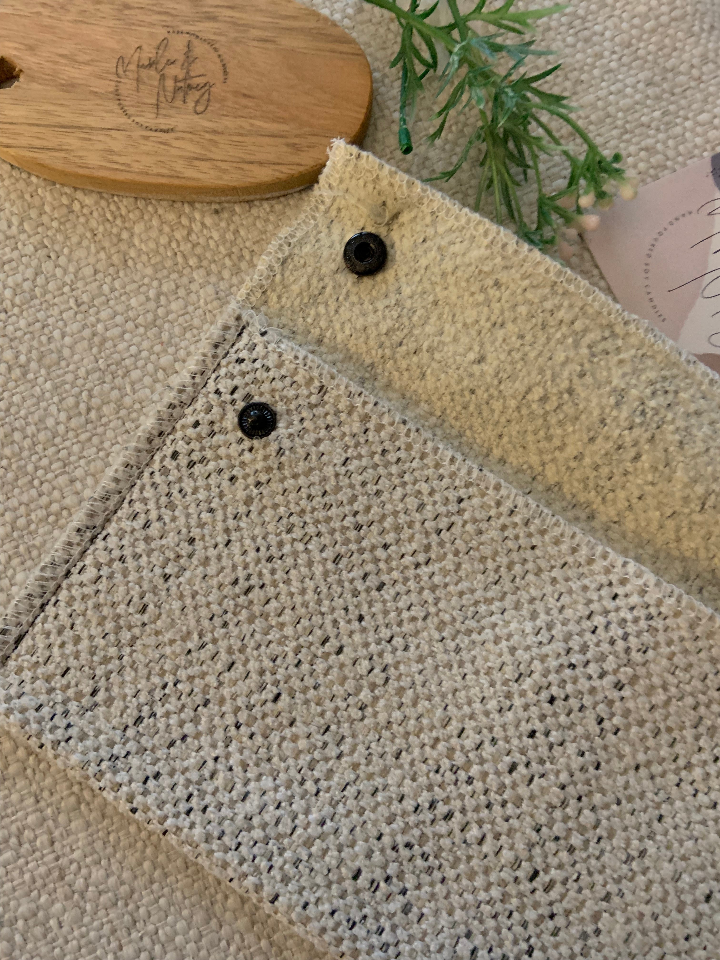 Kellie Handmade Reclaimed Fabric Coin Purse Off White Colour