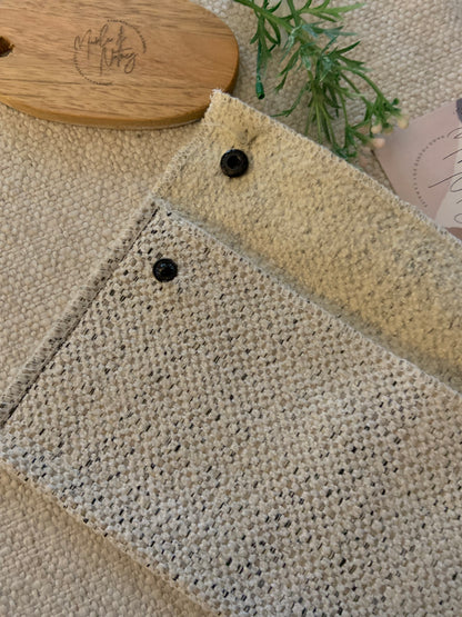 Kellie Handmade Reclaimed Fabric Coin Purse Off White Colour