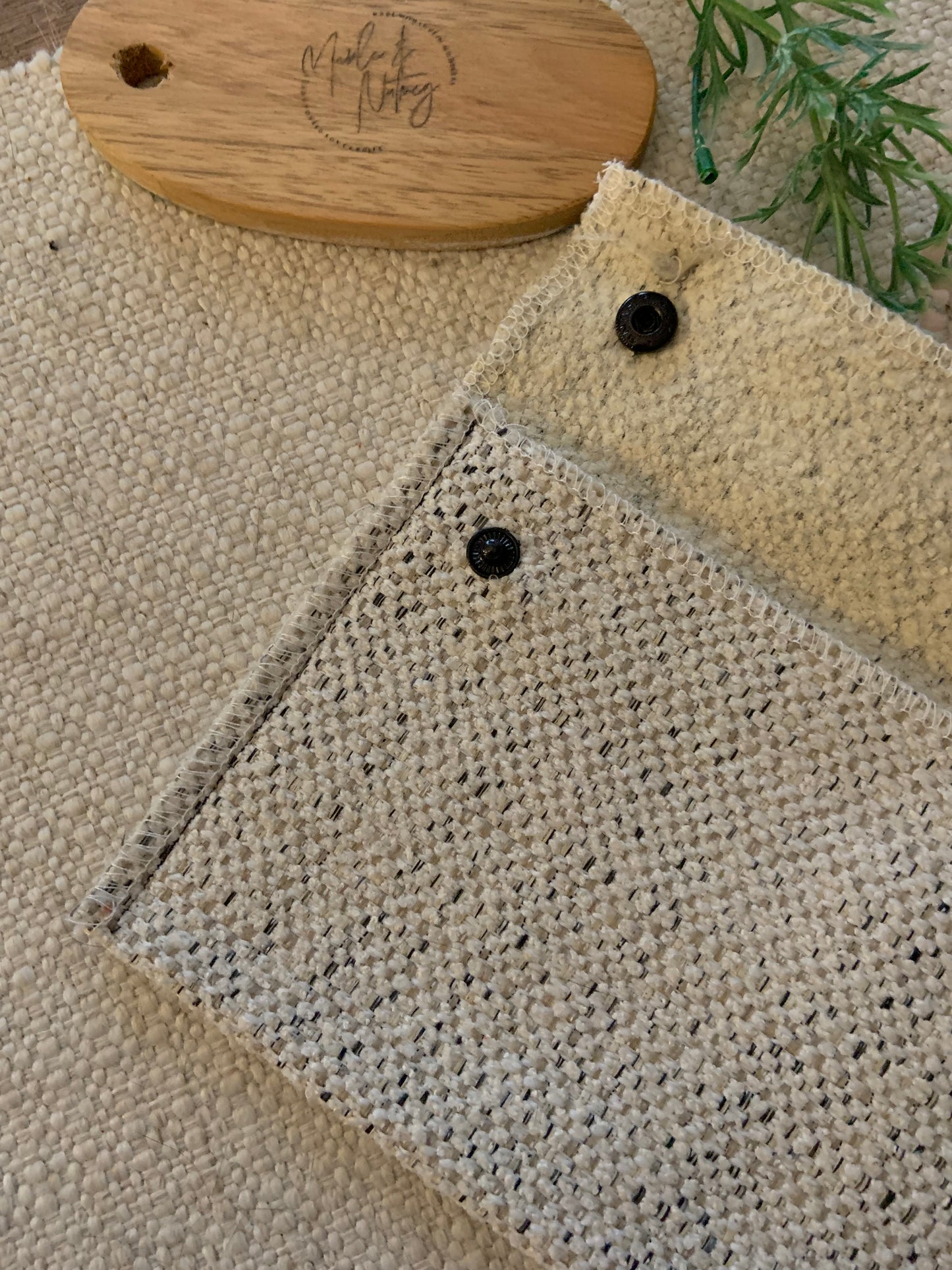 Kellie Handmade Reclaimed Fabric Coin Purse Off White Colour