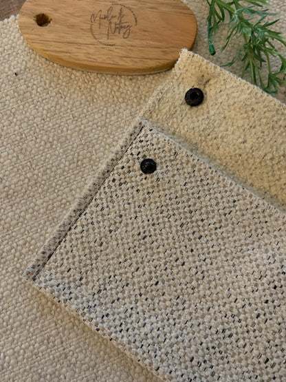 Kellie Handmade Reclaimed Fabric Coin Purse Off White Colour