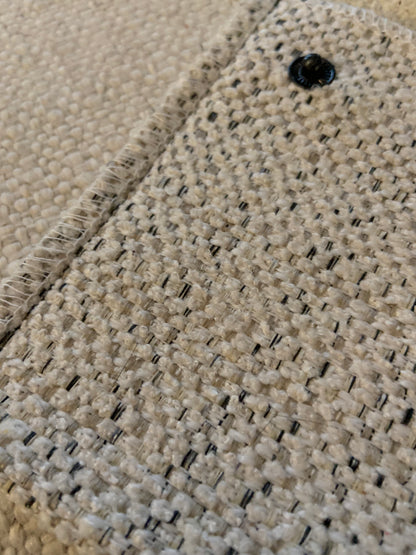 Kellie Handmade Reclaimed Fabric Coin Purse Off White Colour