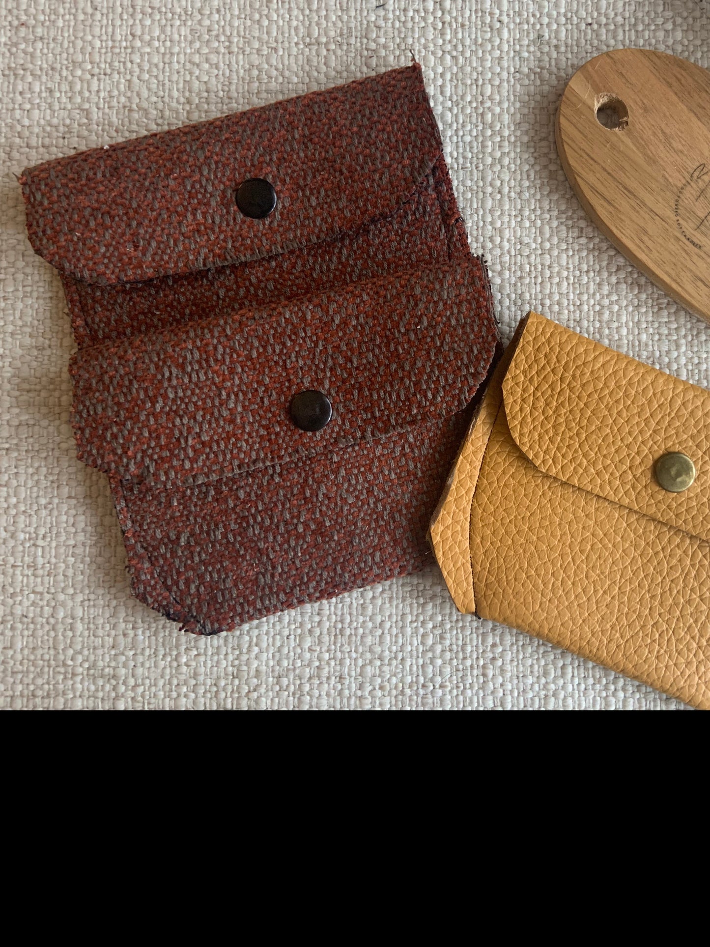 Bethanie Handmade Fabric Coin Purse Orange/Grey