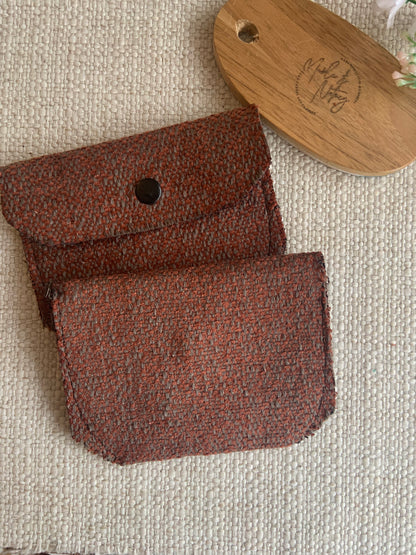 Bethanie Handmade Fabric Coin Purse Orange/Grey