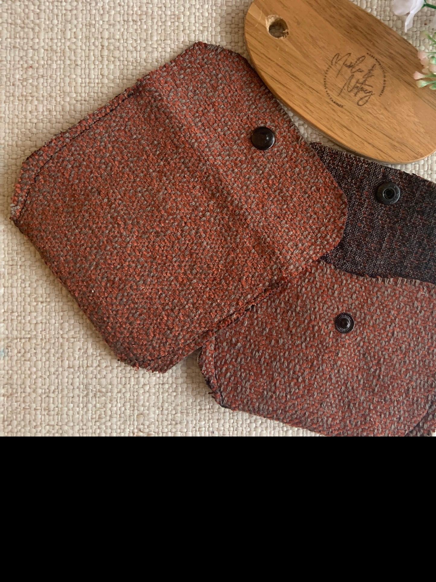 Bethanie Handmade Fabric Coin Purse Orange/Grey