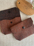 Bethanie Handmade Fabric Coin Purse Orange/Grey
