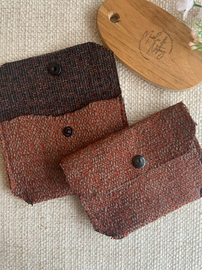 Bethanie Handmade Fabric Coin Purse Orange/Grey