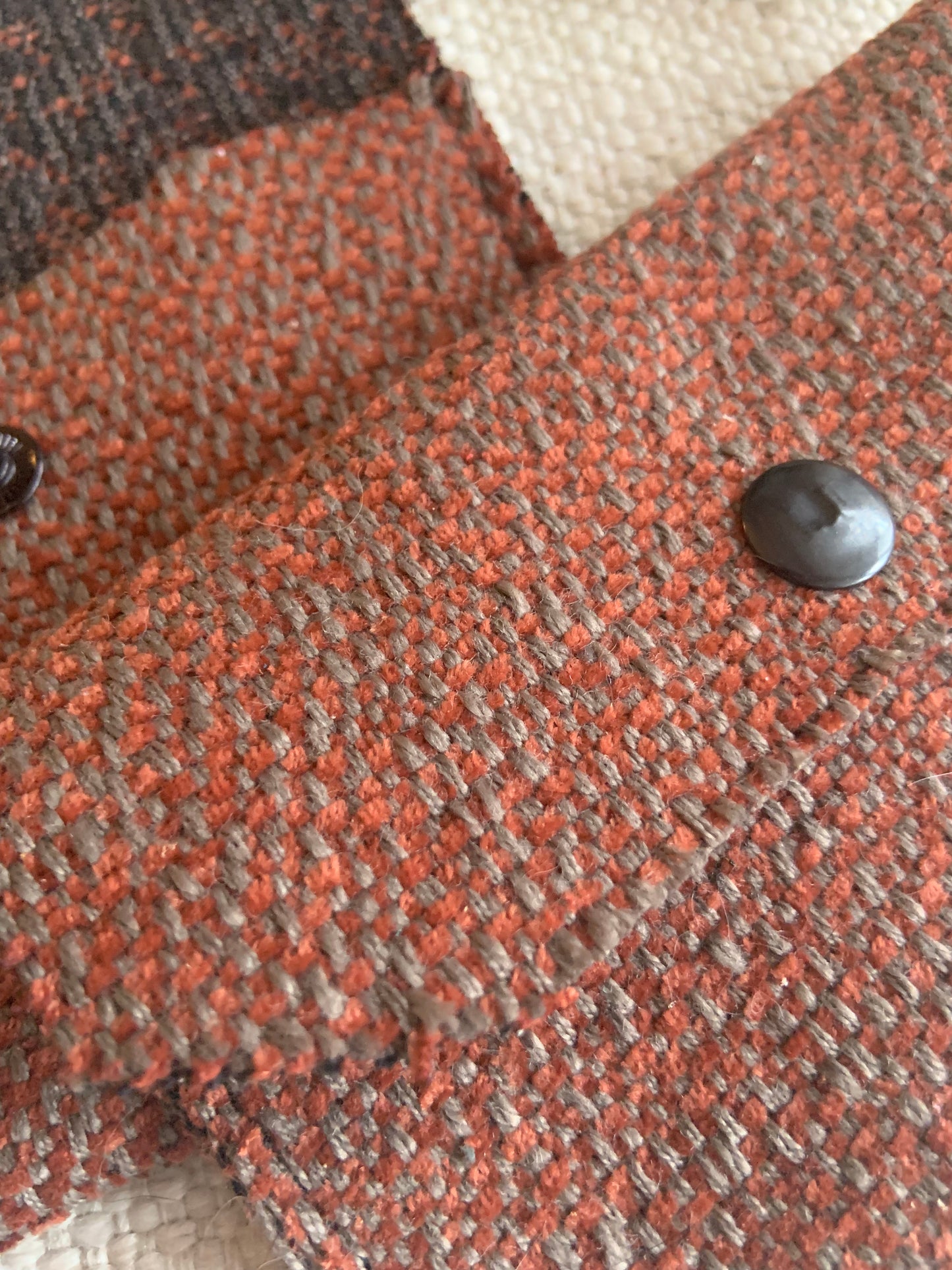 Bethanie Handmade Fabric Coin Purse Orange/Grey