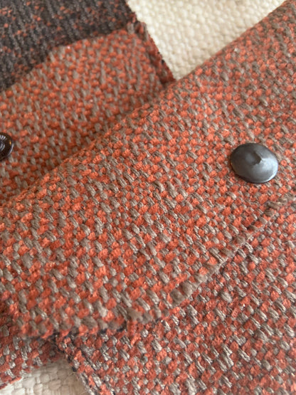 Bethanie Handmade Fabric Coin Purse Orange/Grey