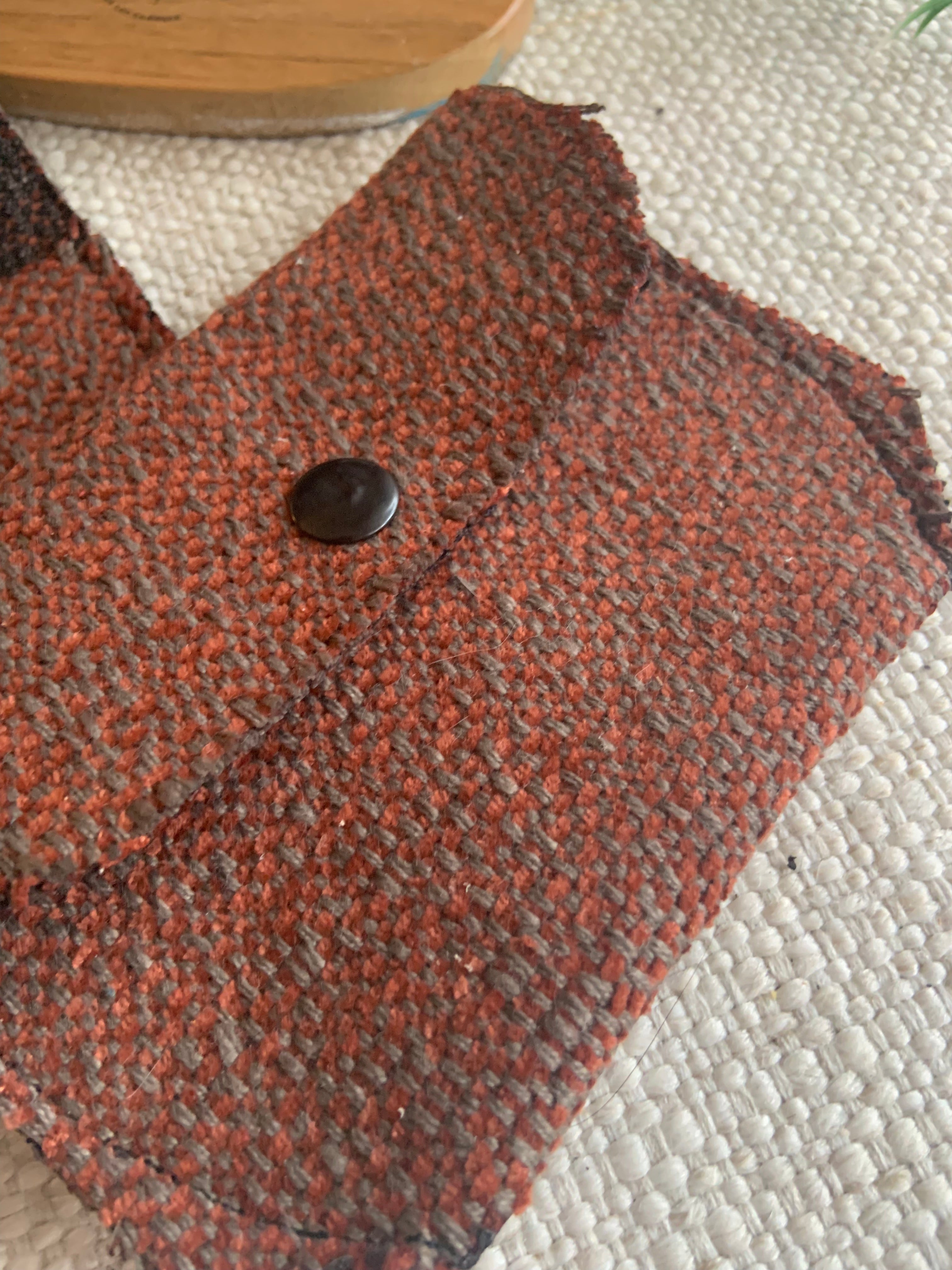Bethanie Handmade Fabric Coin Purse Orange/Grey