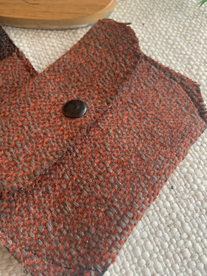 Bethanie Handmade Fabric Coin Purse Orange/Grey