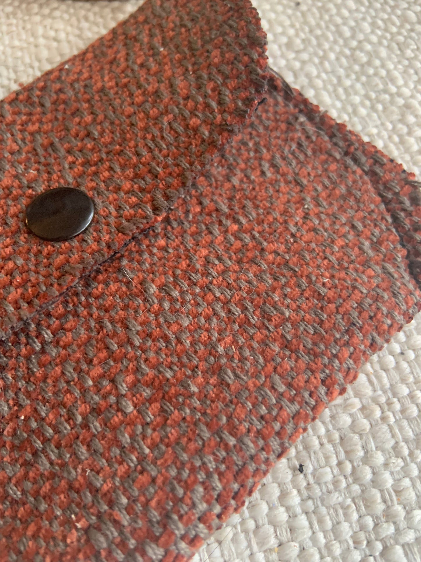 Bethanie Handmade Fabric Coin Purse Orange/Grey