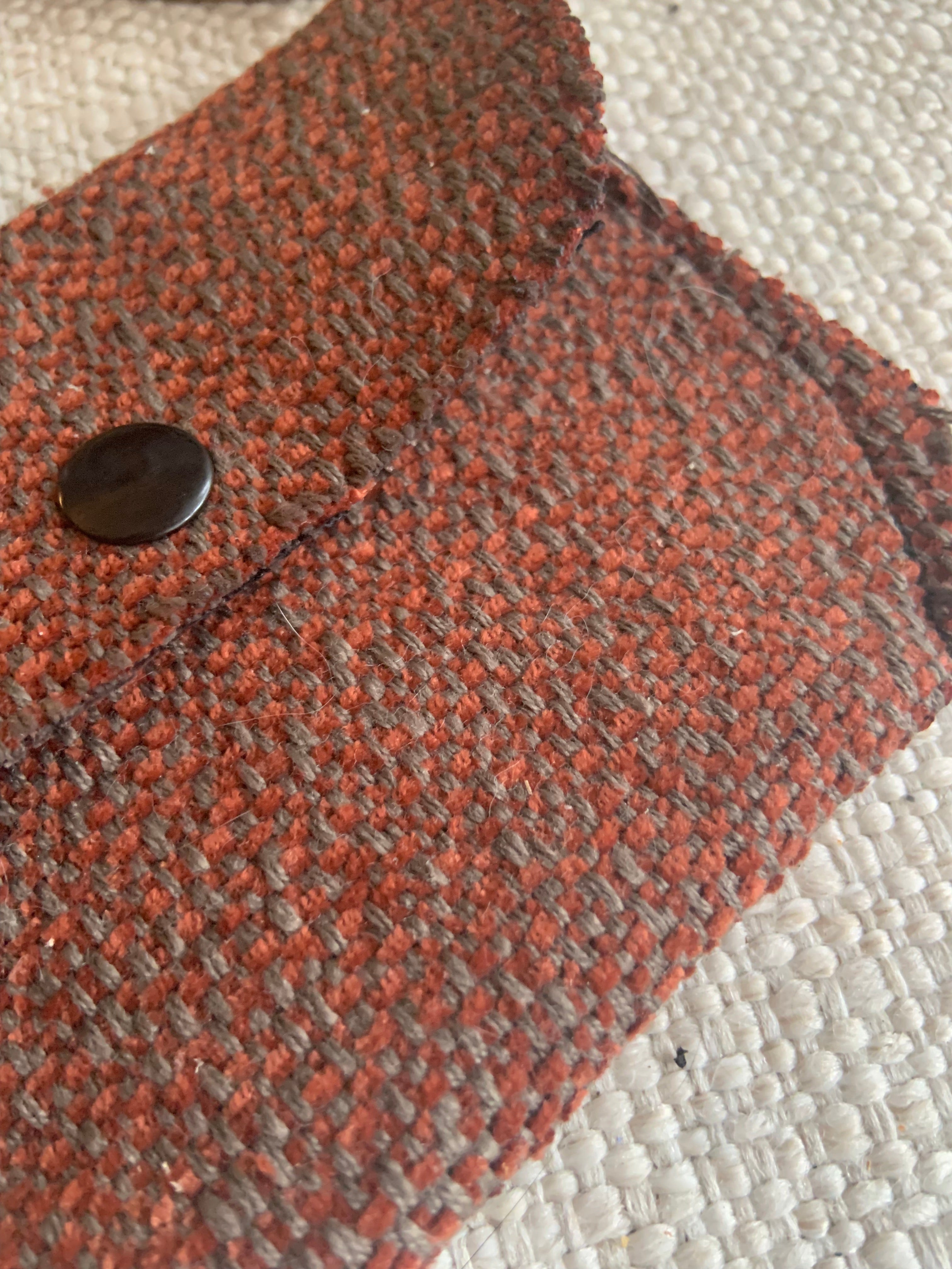 Bethanie Handmade Fabric Coin Purse Orange/Grey