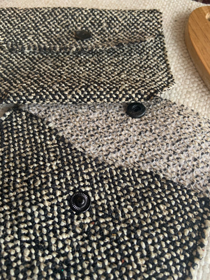 Bethanie Handmade Fabric Coin Purse Woven Black/White Mix