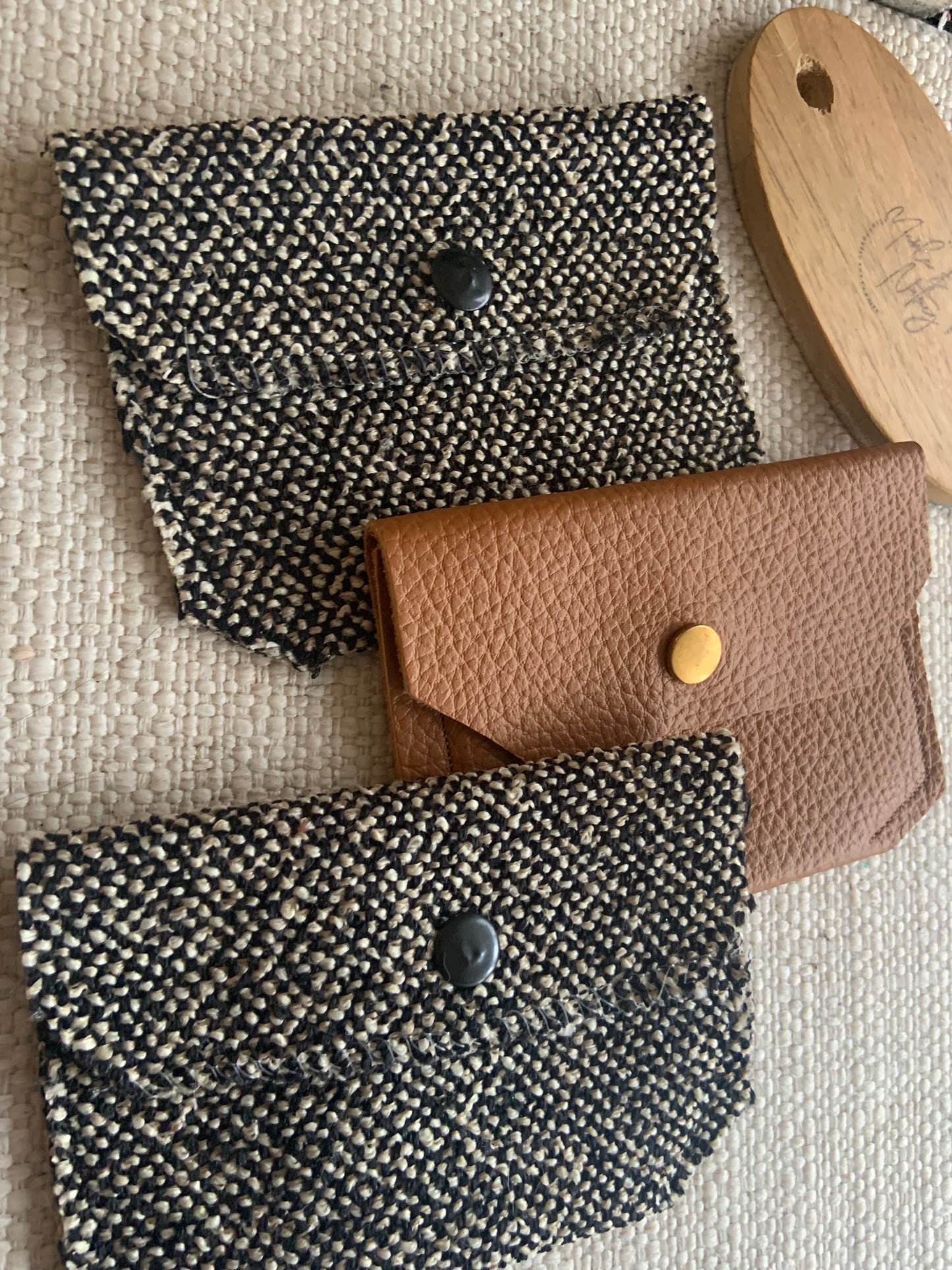 Bethanie Handmade Fabric Coin Purse Woven Black/White Mix