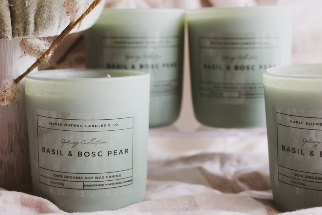 Kana Handmade Basil & Bosc Pear Scented Soy Candle