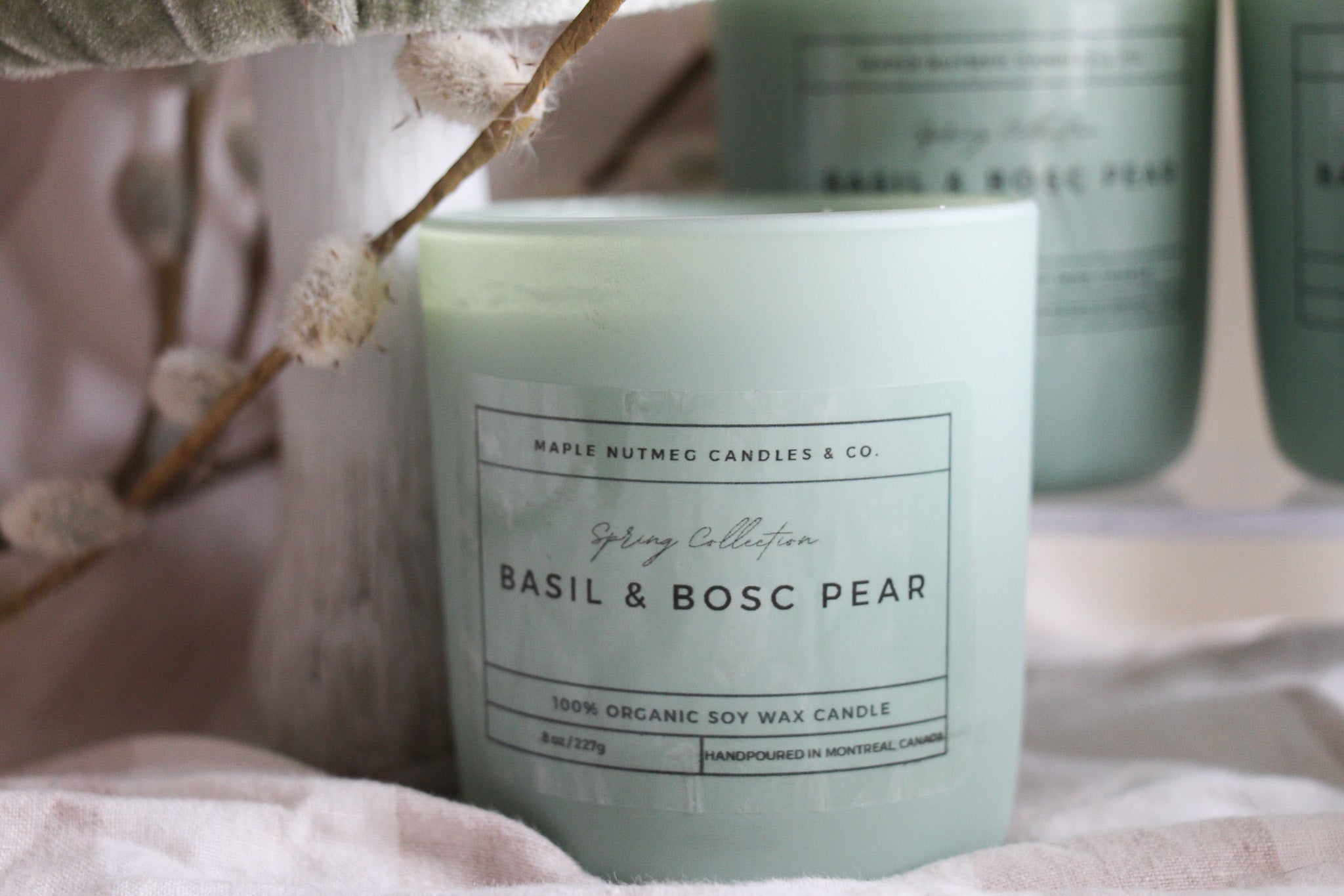 Kana Handmade Basil & Bosc Pear Scented Soy Candle