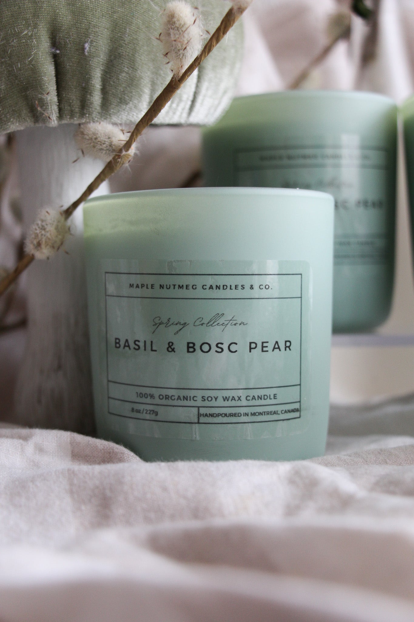 Kana Handmade Basil & Bosc Pear Scented Soy Candle