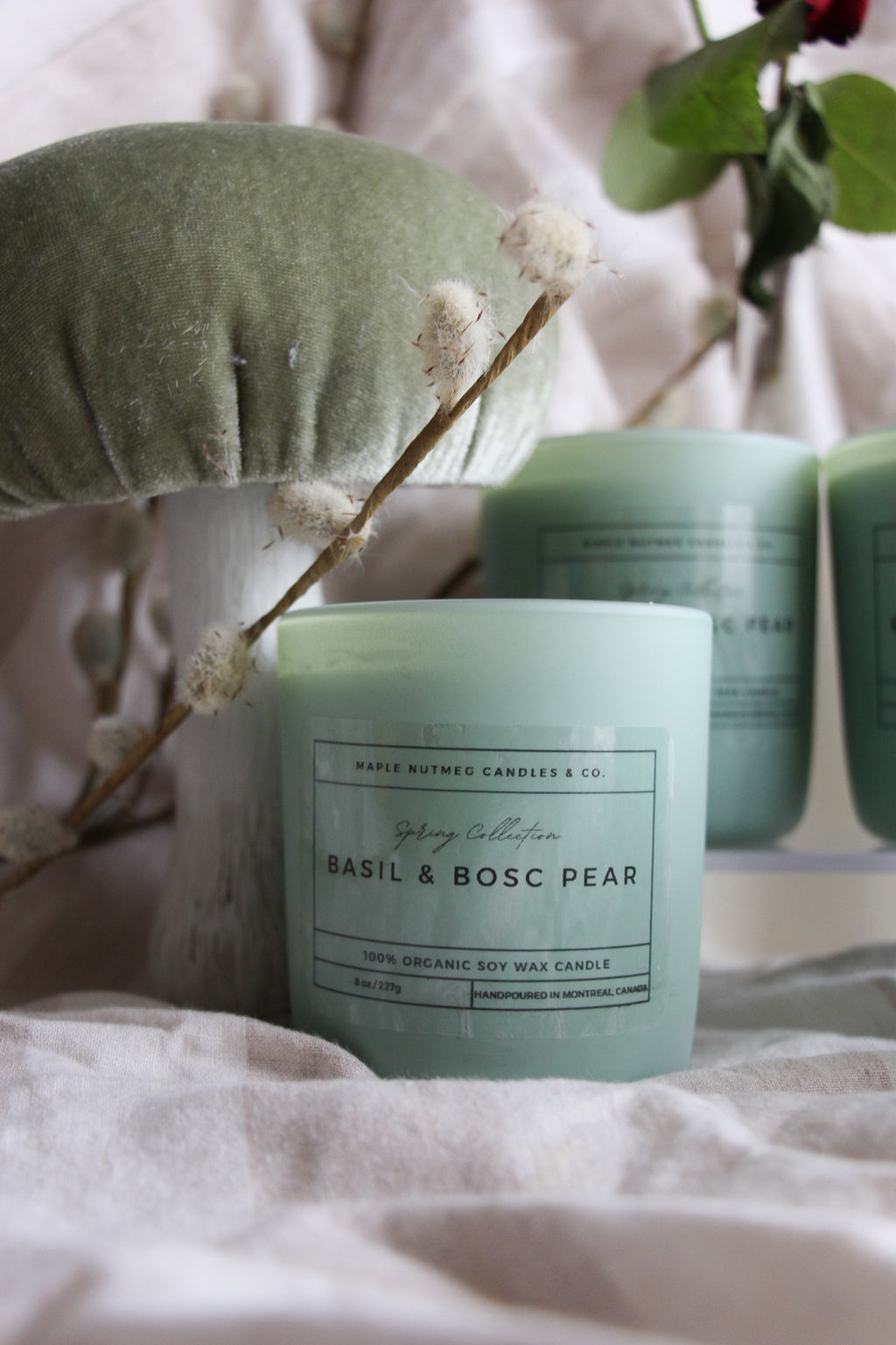 Kana Handmade Basil & Bosc Pear Scented Soy Candle