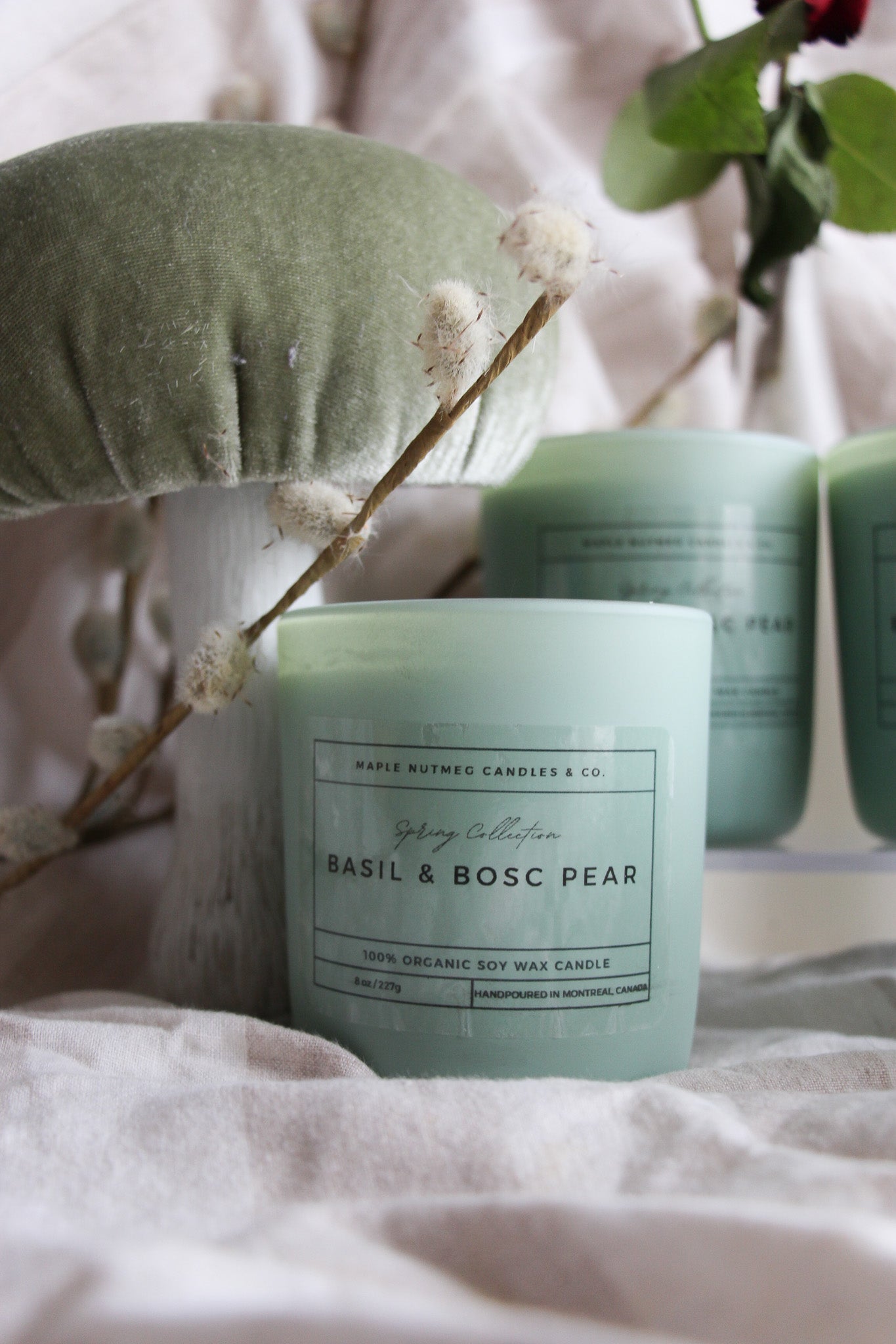 Kana Handmade Basil & Bosc Pear Scented Soy Candle
