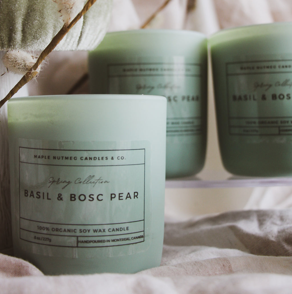 Kana Handmade Basil & Bosc Pear Scented Soy Candle