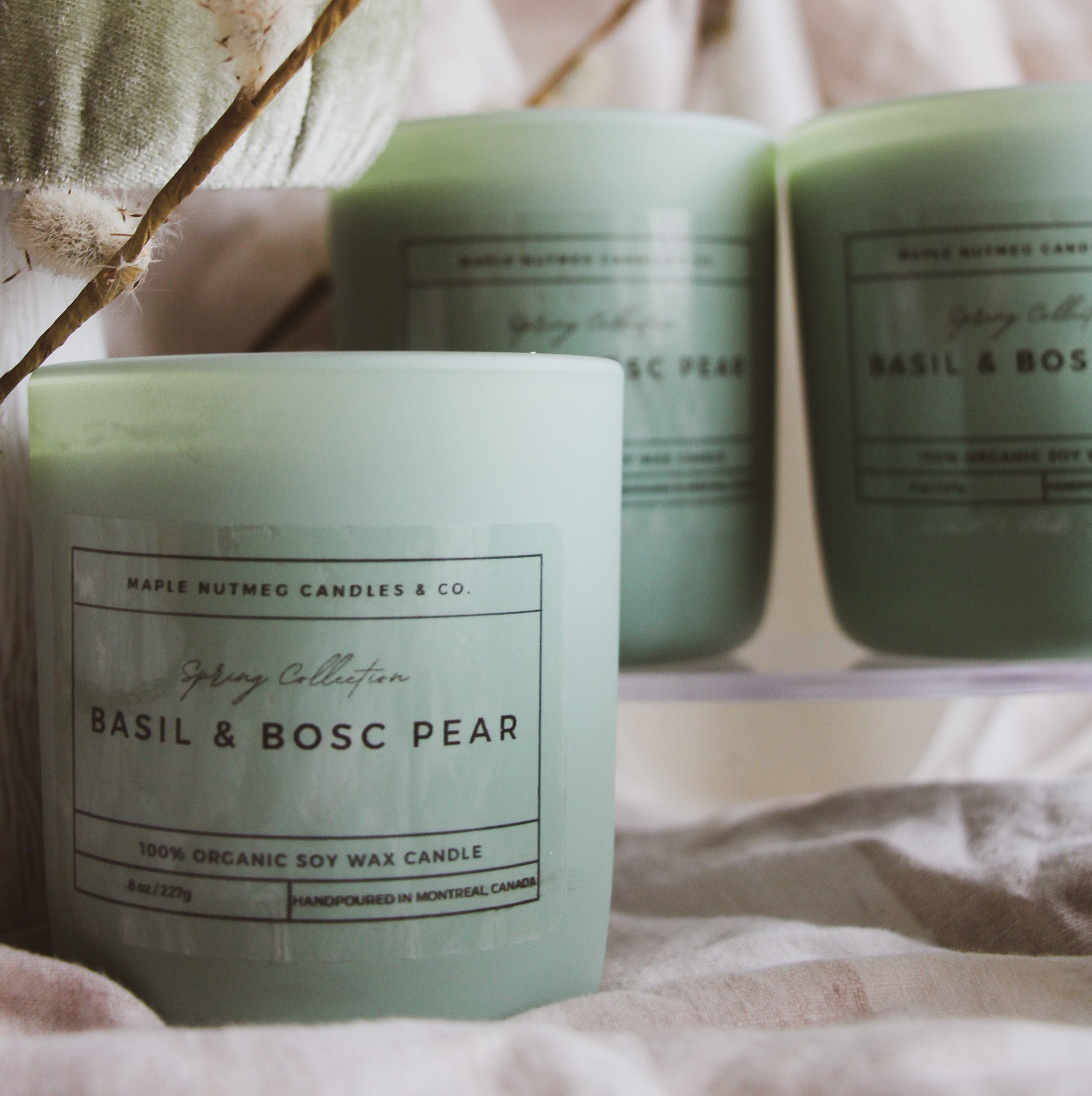 Kana Handmade Basil & Bosc Pear Scented Soy Candle