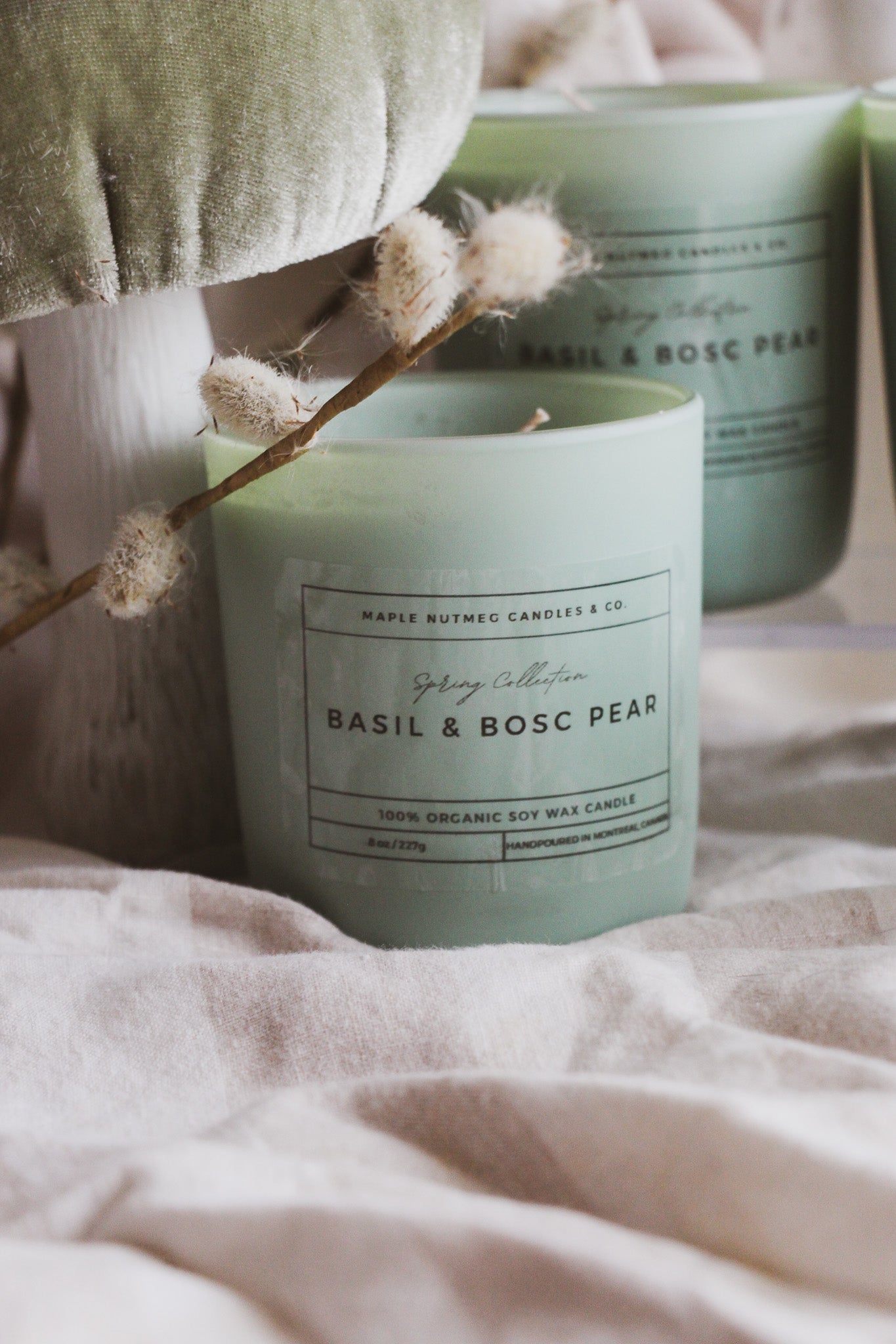 Kana Handmade Basil & Bosc Pear Scented Soy Candle