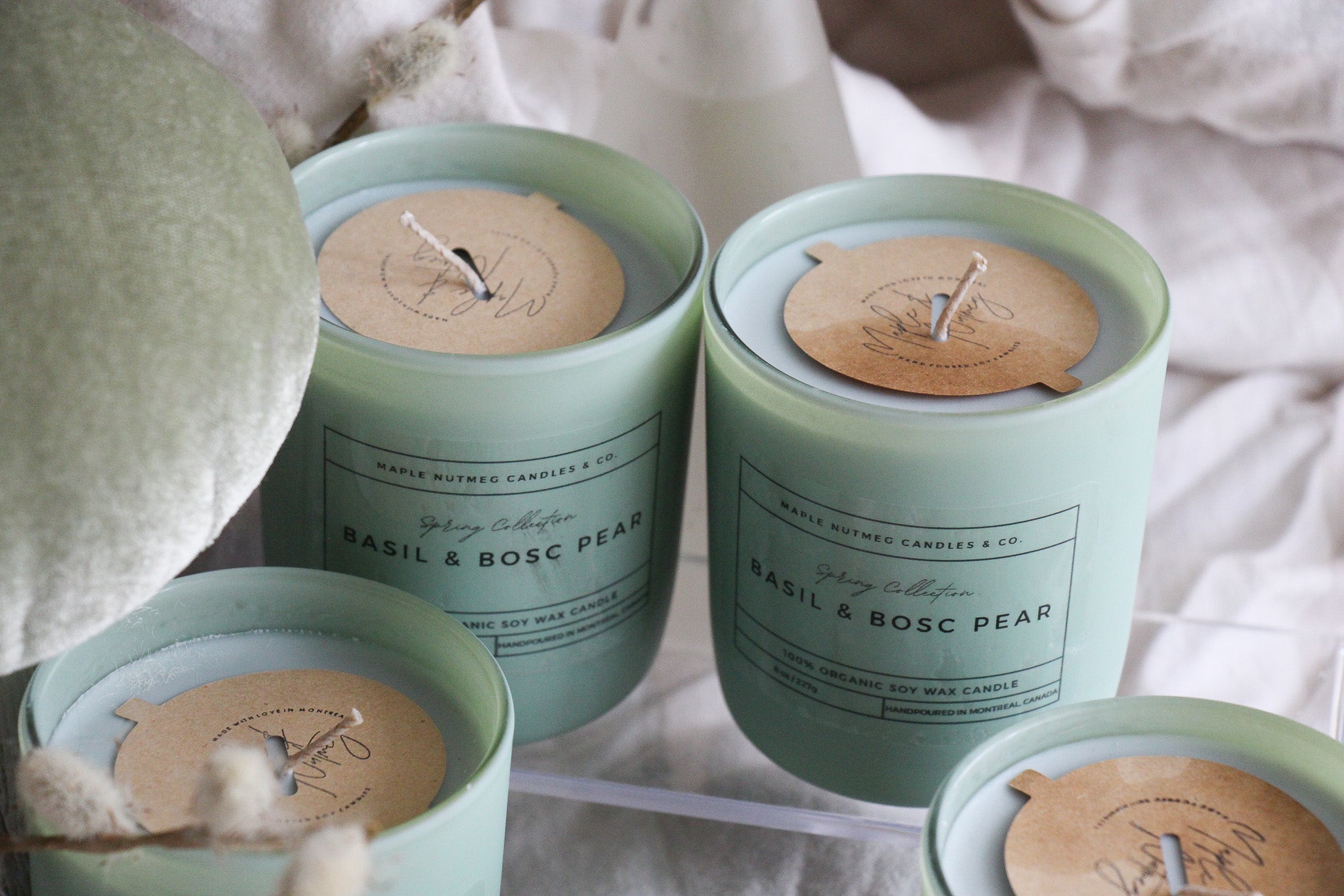 Kana Handmade Basil & Bosc Pear Scented Soy Candle