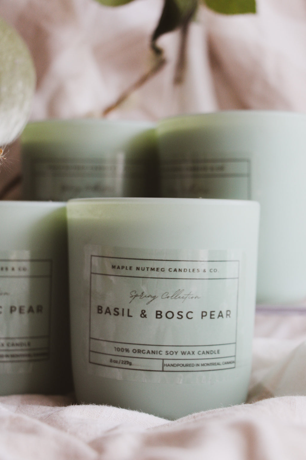 Kana Handmade Basil & Bosc Pear Scented Soy Candle