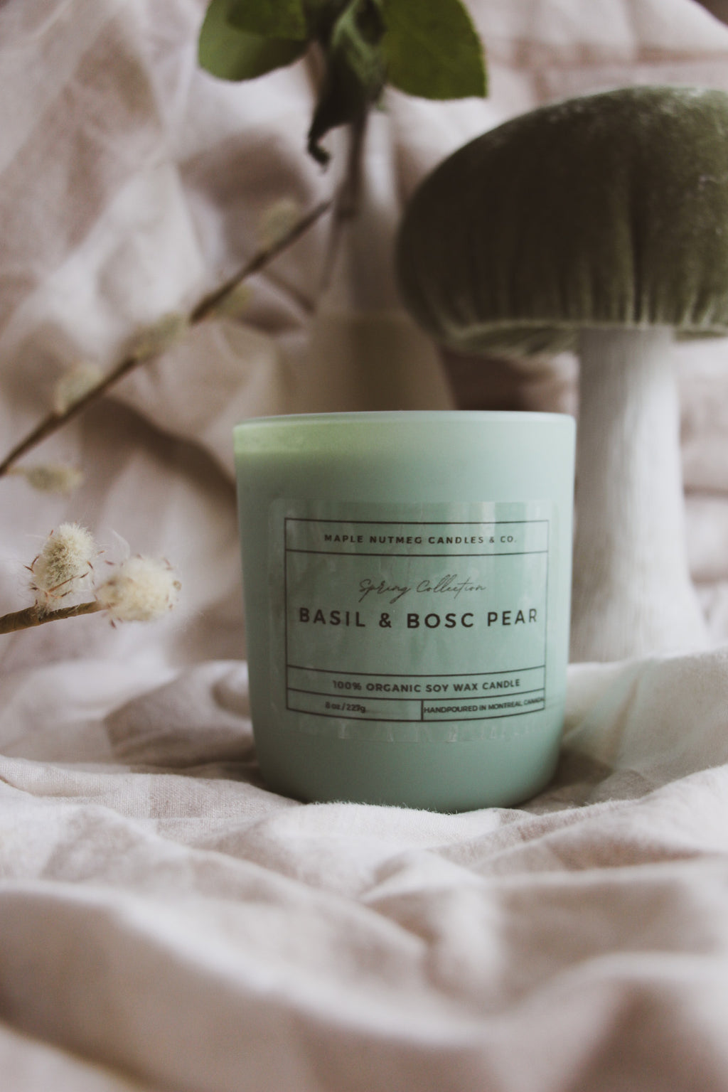 Kana Handmade Basil & Bosc Pear Scented Soy Candle