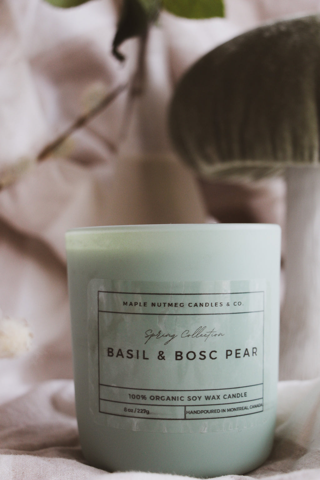 Kana Handmade Basil & Bosc Pear Scented Soy Candle