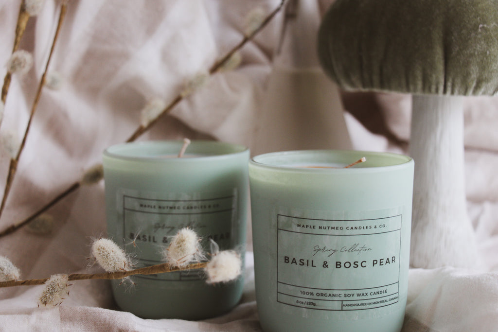 Kana Handmade Basil & Bosc Pear Scented Soy Candle