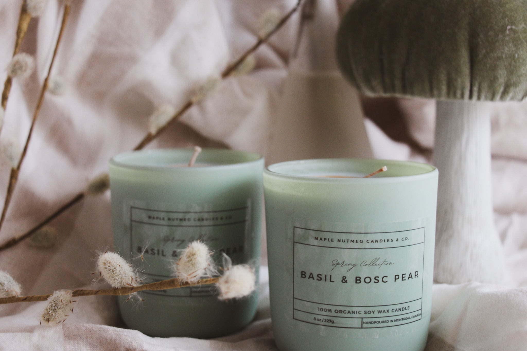 Kana Handmade Basil & Bosc Pear Scented Soy Candle