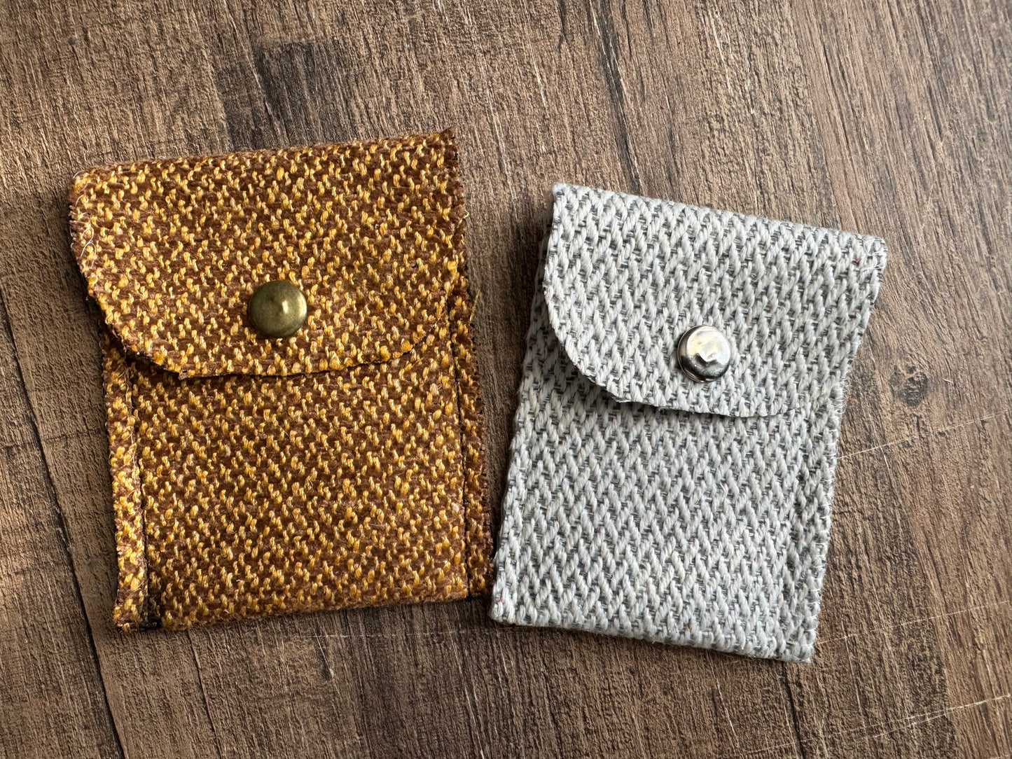 Evelyn Handmade Fabric Coin Purse Textured White/Grey Fabric