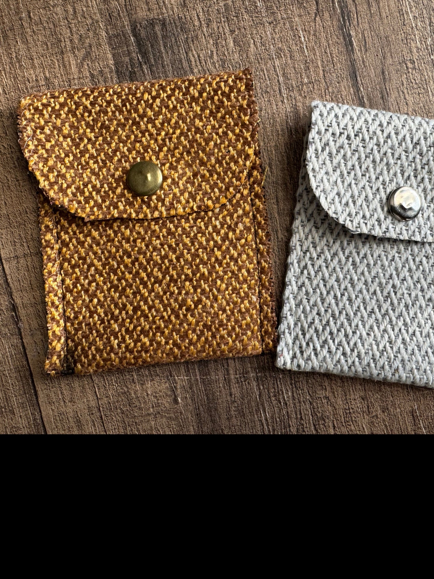 Evelyn Handmade Fabric Coin Purse Textured White/Grey Fabric