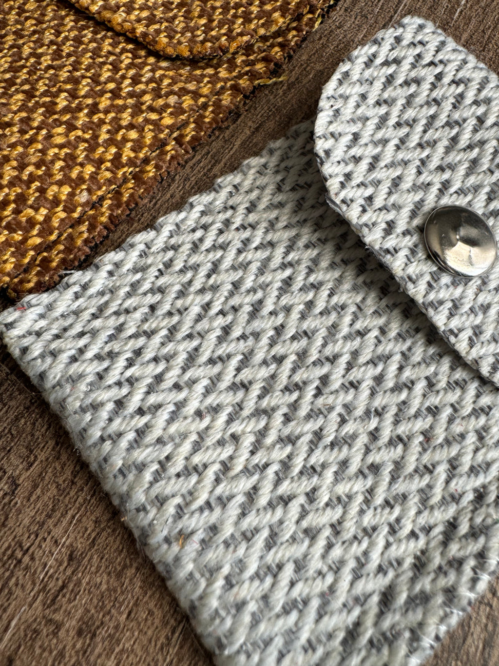 Evelyn Handmade Fabric Coin Purse Textured White/Grey Fabric