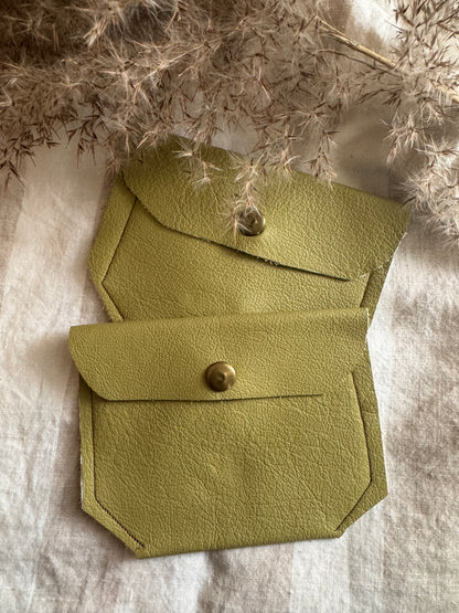 Annabelle Handmade Soft Leather Coin Purse Lime Green