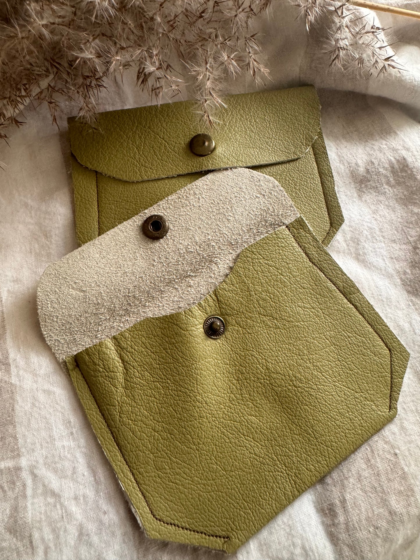 Annabelle Handmade Soft Leather Coin Purse Lime Green
