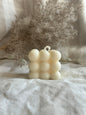 Bubble Handmade Unscented Soy Pillar Candle White