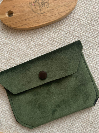 Bethanie Handmade Reclaimed Velvet Fabric Coin Purse Dark Green