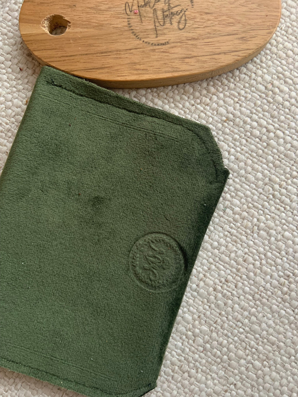 Bethanie Handmade Reclaimed Velvet Fabric Coin Purse Dark Green
