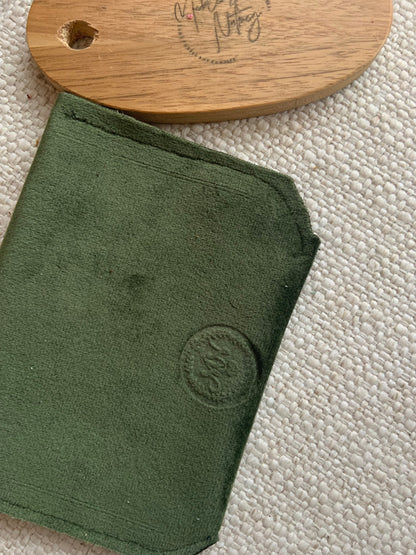 Bethanie Handmade Reclaimed Velvet Fabric Coin Purse Dark Green