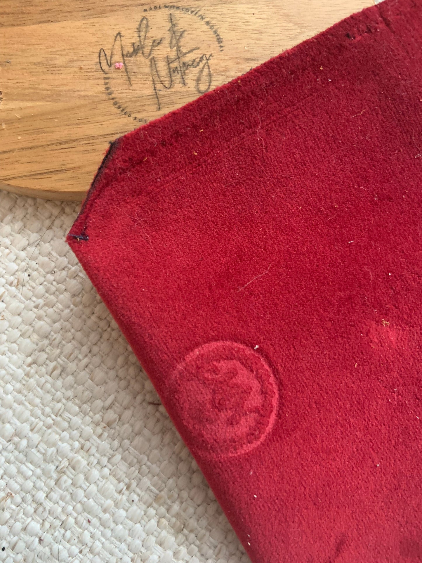 Bethanie Handmade Reclaimed Velvet Fabric Coin Purse Dark Red