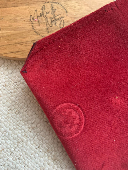 Bethanie Handmade Reclaimed Velvet Fabric Coin Purse Dark Red