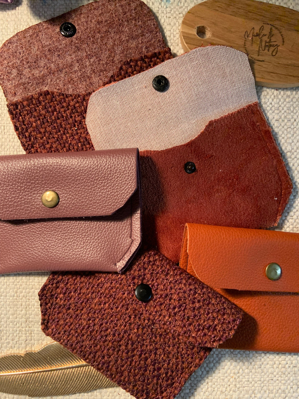 Bethanie Handmade Fabric Coin Purse Velvety Orange Fabric